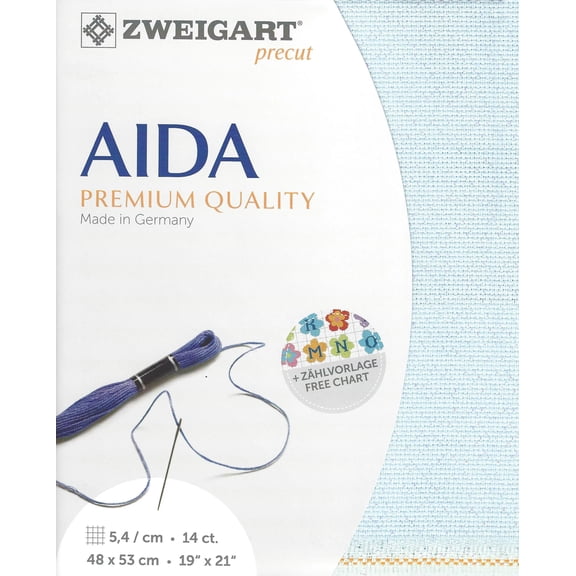 Precut Stern-Aida Star 14 count Blue with Pearl Speckles 3706/5169