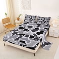 thumbnail image 2 of Feelyou Camo Animal Silhouette Bed Sheets for Boys Girls Kids, Shark Dolphin Ocean Wildlife King Sheets, Black Grey, 4pcs, 2 of 5