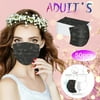 YZHM Women's Adult Disposable Face Masks Disposable Floral Print Mask Industrial 3Ply Ear Breathable Mask 50pcs