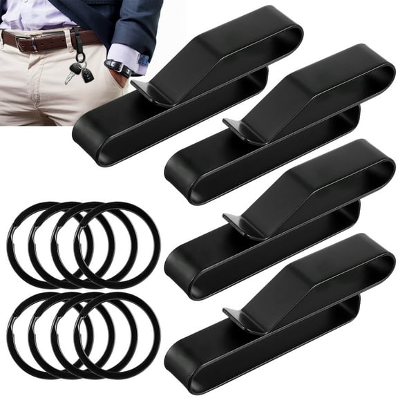 4 Pcs Key Clip Key Rings Belt Key Holder Outdoor Tools Metal Leash Belt Keychains Work