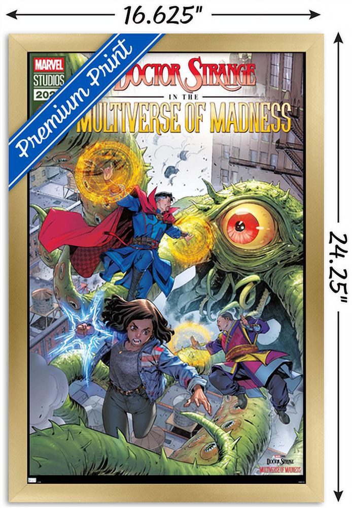 Marvel Doctor Strange in the Multiverse of Madness - Action Wall Poster, 14.725" x 22.375", Framed