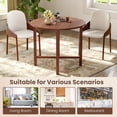 thumbnail image 6 of GOFLAME Round Drop Leaf Dining Table for 2-4 People, 36” Folding Kitchen Table with Solid Wood Legs, Farmhouse Extendable Table for Dining Room, Living Room, Restaurant (Round, Walnut), 6 of 9