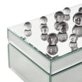 thumbnail image 5 of DecMode Mirrored Silver Glass Decorative Jewelry Box with Black Bubble Textured Balls, 5 of 9