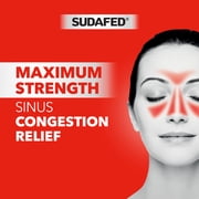 (2 pack) Sudafed PE Sinus Congestion Relief, Maximum Strength, Phenylephrine HCI Nasal Decongestant, 36 Count