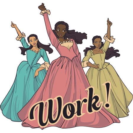 Removable Vinyl Home Art Hamilton Decor Design Lin-Manuel Miranda American Musical Theatrical Play Wall Decal | 22" x 28" The Schuyler Sisters Multi-color Living Room Work Quote Decoration Sticker