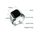 thumbnail image 2 of Men's Engagement Band Black Agate Stainless Steel Wedding Ring Jewelry Size 7-12, 2 of 7