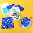 thumbnail image 2 of NOLDARES Boys Two Piece Swimsuit Toddler Boy Swimwear Rash Guard Bathing Suit Kids Color Block Swimsuit Set(Blue,XXL), 2 of 5