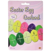 Beistle Colorful Easter Egg Paper Garland Decoration, 6.5" x 12', Multicolored