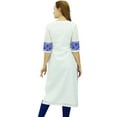 thumbnail image 1 of Phagun Kurta Droit de Designer Bleu pour Femme, Manches 3/4, Kurti Décontractée Imprimée-16, 1 of 1