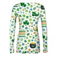 thumbnail image 5 of St Patricks Day Shirts for Women Ribbed Knit Long Sleeve Saint Patricks Day Funny Shamrock Clover Print Casual Pullover Festive Jumper Tops, 5 of 5