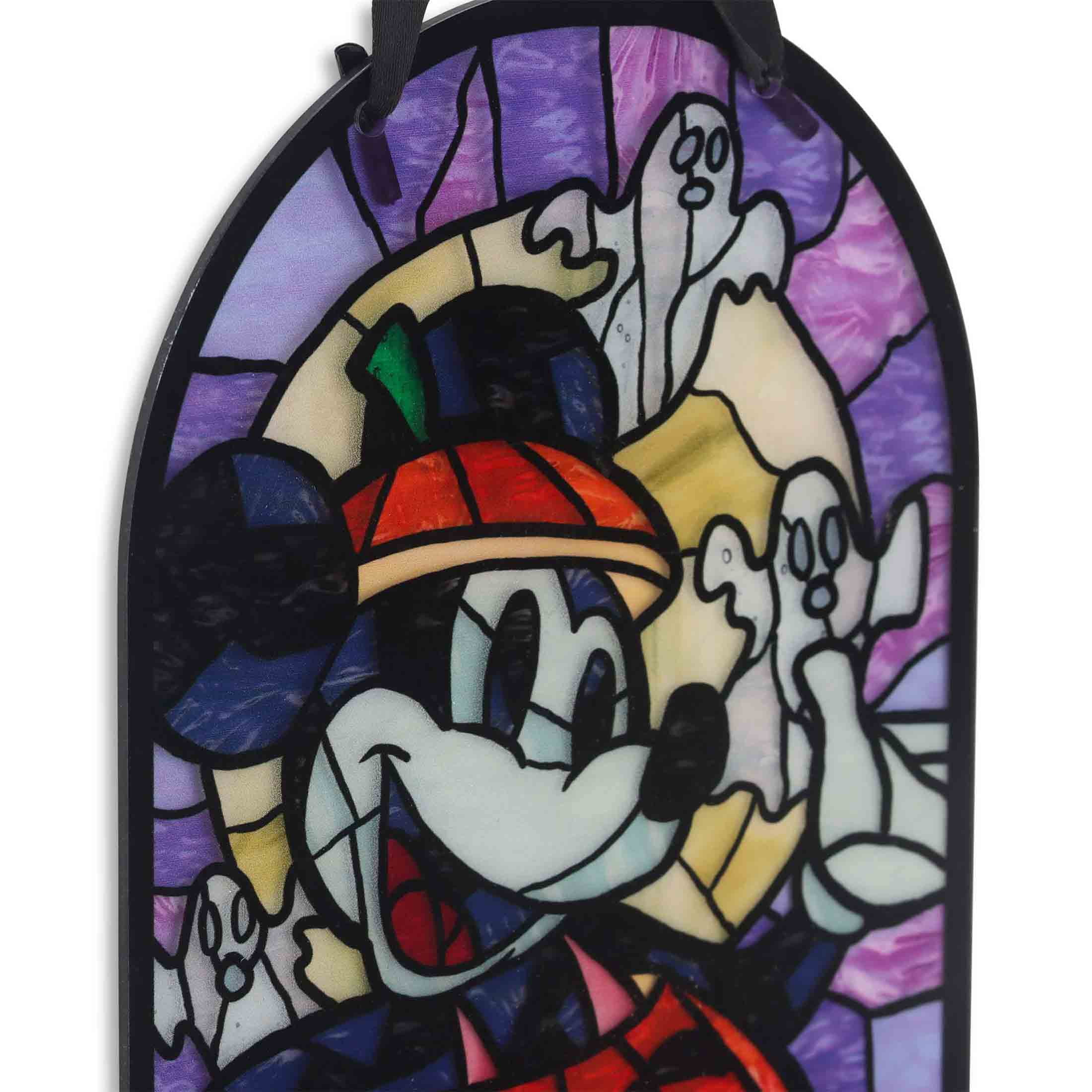 Disney Outdoor Decor Stained Glass-Style Mickey Halloween Wall Art
