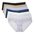 thumbnail image 2 of Warners® Blissful Benefits Dig-Free Comfort Waistband with Lace Microfiber Hipster 6-Pack RU1796W, 2 of 2