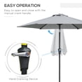 thumbnail image 4 of Outsunny Parasol de Patio, Parasol Extérieur avec 6 Baleines, Gris Pâle, 4 of 10