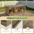 thumbnail image 2 of 3 Compartment Wooden Chicken Nesting Box, Weather Resistant Laying Eggs Nest for Hens, Ducks, Geese and Rabbits, Rustic Farm Style Design, 2 of 16