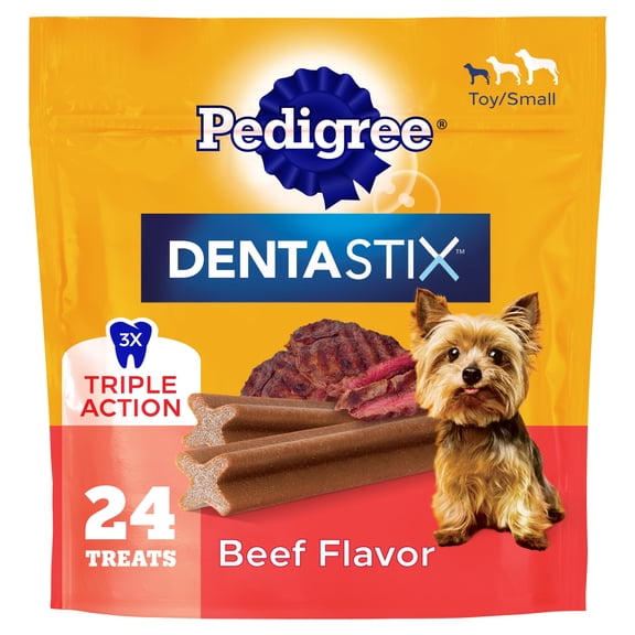Pedigree Dentastix Dental Chews for Dogs, Small and Toy Breed, Beef Flavor, 5.7 oz. Bag