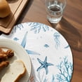 thumbnail image 4 of Round Placemats Starfish Coral 15 inch Set of 2 Table Mats for Dining Table Marine Life Fish Seagrass Heat Resistant Non-Slip Kitchen & Home Decorative Place Mat Set, 4 of 8