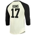 thumbnail image 3 of Men's Majestic Threads Davante Adams Cream/Black Las Vegas Raiders Vintage Player Name & Number 3/4-Sleeve Fitted, 3 of 3