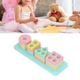 thumbnail image 1 of Wooden Sorting Stacking Block, Fine Motor Skills Wood Sorting Stacking Block Color Recognition Puzzle  for Preschool for Kids Rectangular   Stacking Column, 1 of 7