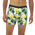 thumbnail image 2 of Men'S Boxer Briefs, White Blue Lilies Flowers Soft And Breathable Mens Underwear Boxer Briefs With Widen Waist, 2 of 2