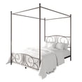 thumbnail image 2 of Castle Place Ornate Ironwork Queen Metal Platform Canopy Bed, Brown, 2 of 8
