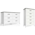 thumbnail image 2 of Gizoon 2-Piece Bedroom Furniture Set, 5 and 6 Drawer Dresser Chest Combo for Bedroom and Living Room, 2 of 8