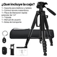 thumbnail image 2 of Trípode para Cámara Kisfam 190 cm Negro con Control Inalámbrico y Rotación 360°, 2 of 7
