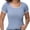 Dustyblue, variant on Women's Square Neck Color Block Slim Fit Summer Basic Tee