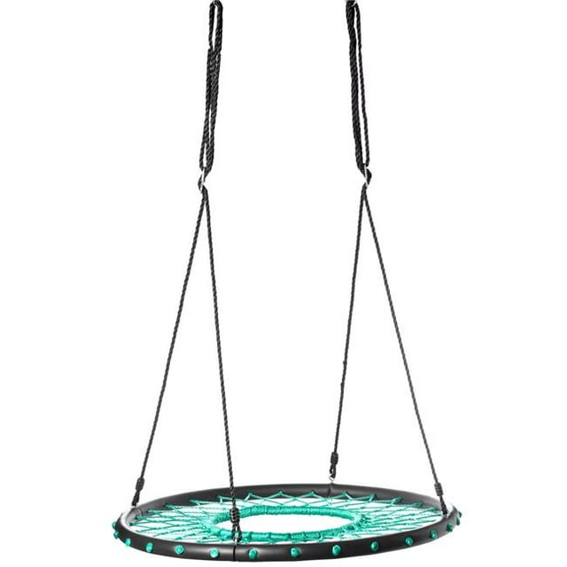 Playberg QI003912 56.75 x 50 x 50 Po Balançoire Ronde en Filet pour Arbre Toile d'Araignée, Vert