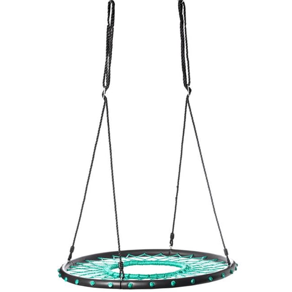 Playberg QI003912 56.75 x 50 x 50 Po Balançoire Ronde en Filet pour Arbre Toile d'Araignée, Vert