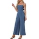 thumbnail image 4 of INSPIRAR CHIC Mono de Lino para Mujeres Casual con Tirantes Espagueti Sin Mangas y Piernas Anchas XL Azul Oscuro, 4 of 6