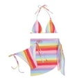 thumbnail image 5 of Hicidod Bikini Sets for Women 3 Piece String Triangle Swimsuits with Cover Up Halter Sexy Trendy Printed Bathing Suits, 5 of 6