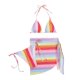 thumbnail image 5 of Traje de Baño de Bikini de Mujer Tiras Impresas V Cuello Sexy Dividido Tres Piezas, Traje de Baño de Poliéster para la Piscina, la Playa Y las Vacaciones de Verano, 5 of 6