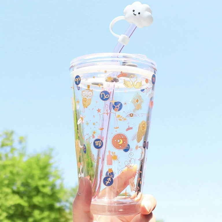 2pcs Straw Covers For Reusable Straws, Cute Straw Covers Cap Silicone Straw  Tips Lids Dust-proof Cloud Straw