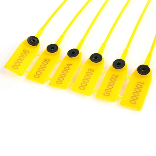 Lot De 100 Scellés De Sécurité Jaunes 40 Cm – Étiquettes Plastique Numérotées Pour Camions Et Logistique