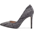 thumbnail image 2 of Jessica Simpson Prizma Black/White Cara Plaid Pointed Toe Slip on Stiletto Pumps (Black/White Cara Plaid, 8), 2 of 6
