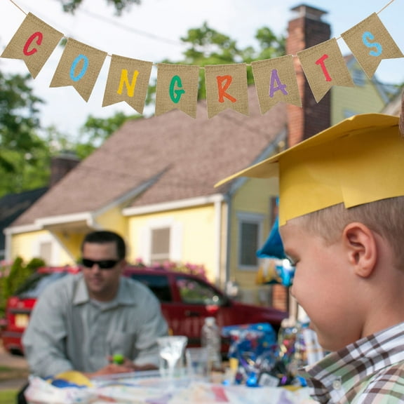 Worgeous Graduation Bunting Banner Congrats Banners Garland Dcorations Congratulations Sign Graduation Supplies (Style A)