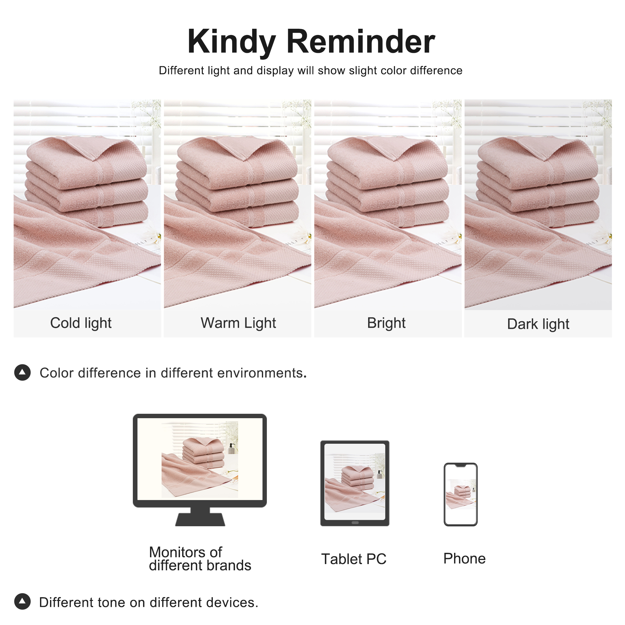 Unique Bargains 100% Cotton Absorbent Hand Towel Set 14"x30" Misty Rose 4 Pcs