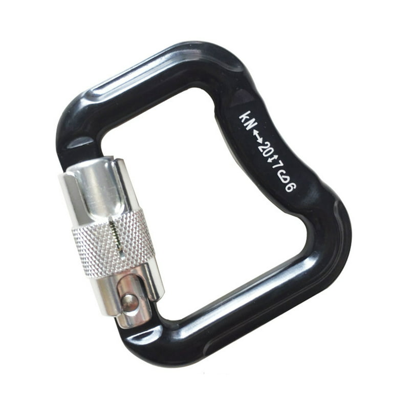 Hesroicy Climbing Carabiner Anti-oxidation Wear Resistant Accessory O-Shape  D-Shape Screw Climbing Lock for Mountaineering