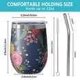 thumbnail image 5 of 12oz Stemless Wine Tumblers Pioneer Flower Vacuum Insulated Stainless Steel Travel Tumbler Cups Mug with Lid and Straw for Champaign,Cocktail,Beer with Cleaning Brush, 5 of 5
