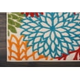 thumbnail image 2 of 2â€™ x 10â€™ Green Floral Indoor Outdoor Runner Rug, 2 of 3
