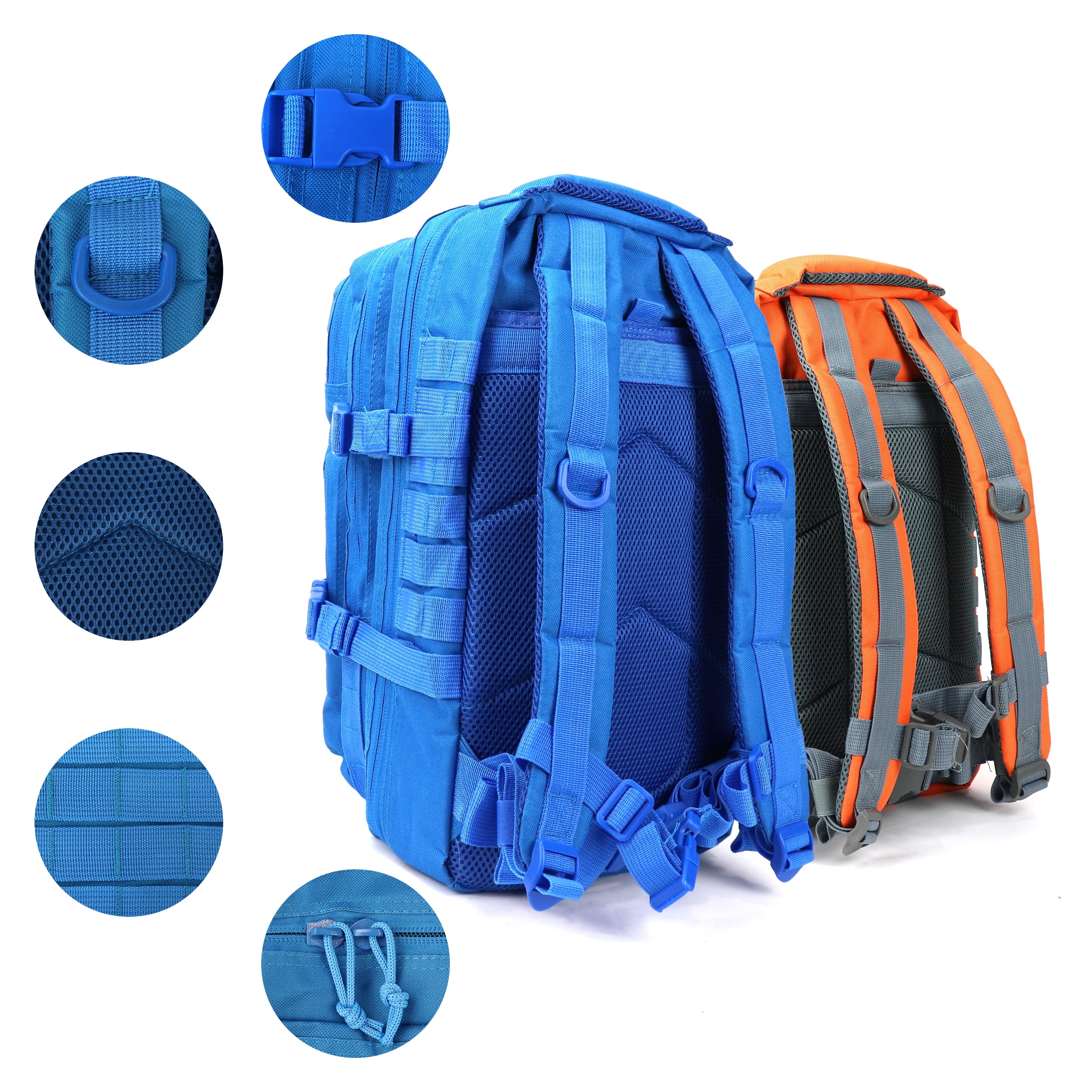 Osage River Gear Fishing Tackle Backpack with Fishing Rod Holder, Large Fishing Tackle Bag for Tackle Trays, Tackle Box Backpack for Bass Fishing Camping Traveling Hunting, Electric Eel Blue