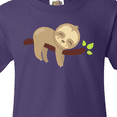 thumbnail image 4 of Inktastic Cute Sloth Sleeping On Tree Branch, Lazy Sloth Youth T-Shirt, 4 of 5