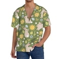 thumbnail image 3 of Xecao offers the Happy Easter for Men's Casual Short-sleeved Shirt, a button-up collared shirt with a pocket, perfect for beach vacations and yacht travel in the X-Large size., 3 of 7