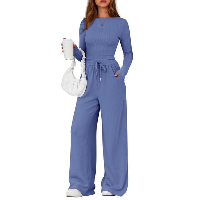Conjunto Lounge de Dos Piezas para Mujer PRETTYGARDEN Azul Talla M