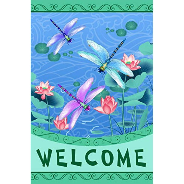 YUIHOME Dragonfly Garden Flags