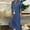 *Blue, variant on U Women's Denim V Neck Loose Fit Maxi Dress with Roll Up Sleeves,Solid Color Casual Long Dress Blue,Womens Plus XXXL