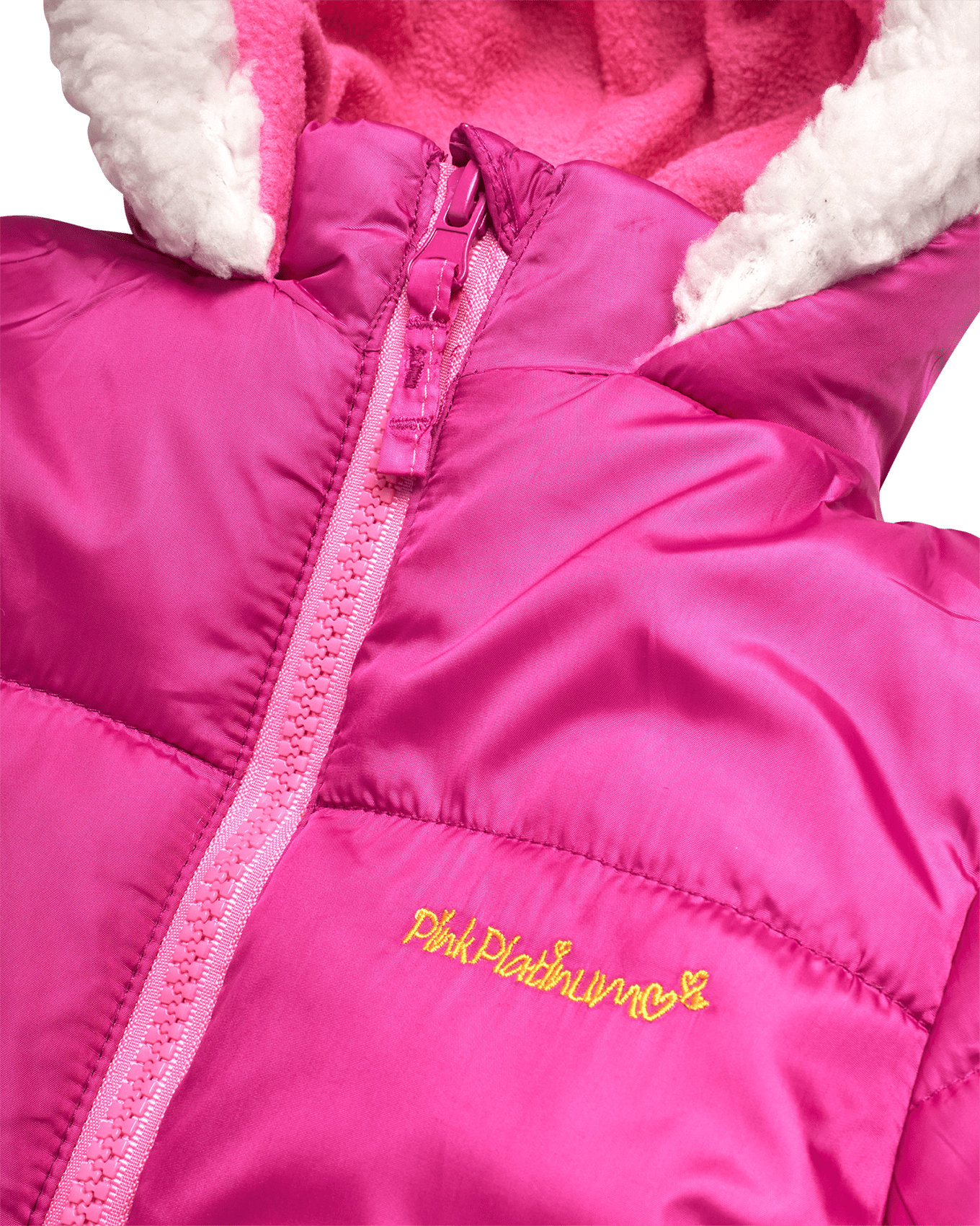 Pink Platinum Baby Girls' One-Piece Puffer Winter Snowsuit with Hood (Newborn & Infant)