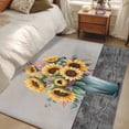 thumbnail image 4 of Area Rugs for Living Room Bedroom, Sunflowers 4'x6' Rug Washable Carpet Runner Indoor Outdoor, Spring Botanical Yellow Floral Vases Retro Non Slip Accent Floor Mats Rug for Kitchen, Office, 4 of 8