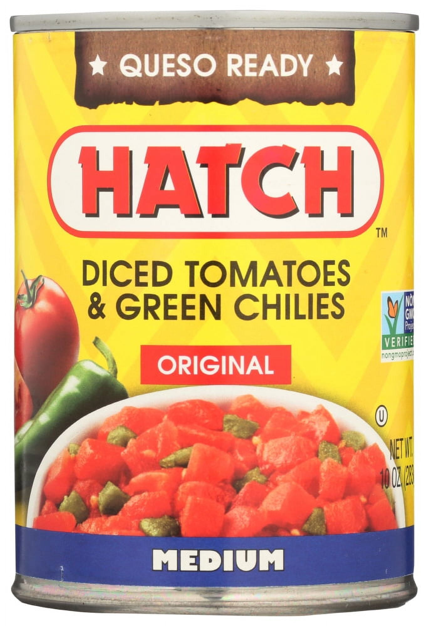 (12 pack) HATCH Diced Tomatoes & Green Chiles, 10oz, Kosher, Gluten Free, Non-GMO Project Certified