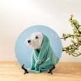 thumbnail image 6 of Bingfone Dog Wrapped in Towel Print Bone China Dinner Decorative Plates,Handmade Ceramic Dinner Plate with Stand for Home Club-10in, 6 of 6